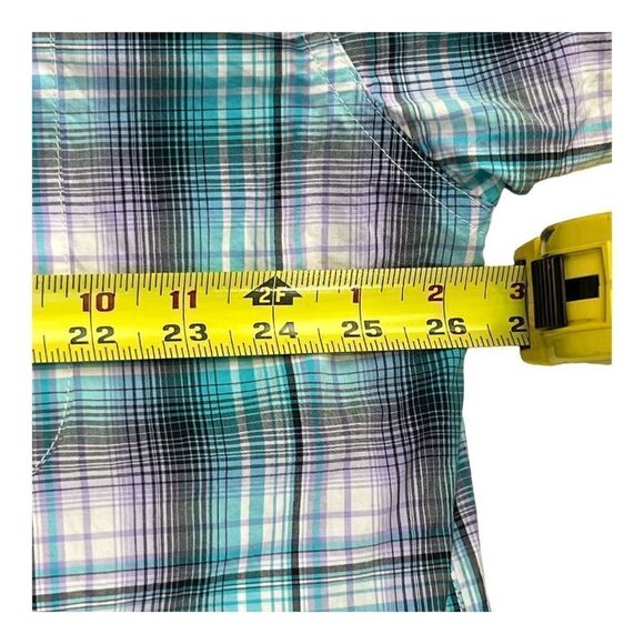 Cinch Men's Plaid Long Sleeve Button Down Western Shirt Turquoise Lilac Size 2XL - Picture 6 of 14